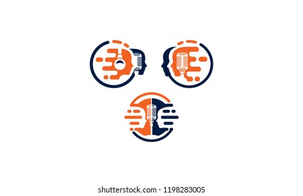 businessman podcast icon logo vector