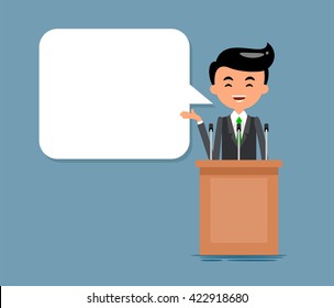 businessman at podium