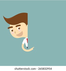 businessman point at board vector