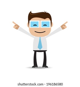 Businessman Pointing Stock Vector (Royalty Free) 196186580 | Shutterstock