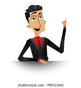 Businessman Pointing Up