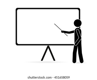 Businessman pointing at a board