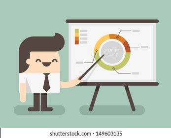 businessman  pointing at a board at a presentation