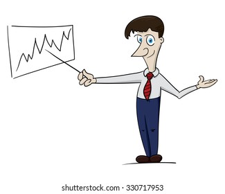 Businessman pointing at a board at a presentation