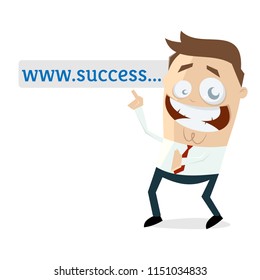 businessman pointing at browser address bar