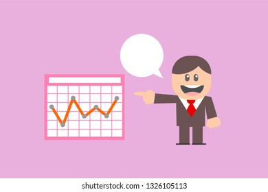Businessman pointing at Chart
