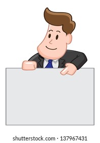 Businessman pointing copy space