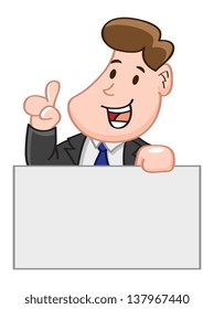 Businessman pointing copy space