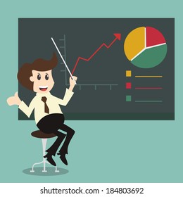 businessman pointing graph Chart growth concept