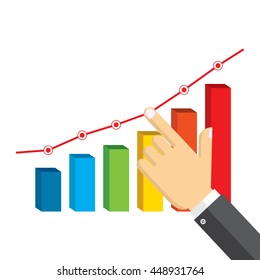 Businessman pointing at growth graph. Business concept.