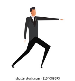 Businessman pointing with hand