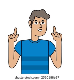 businessman pointing his hands up