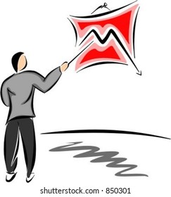 Businessman pointing on a chart. Check my portfolio for many more images of this series.