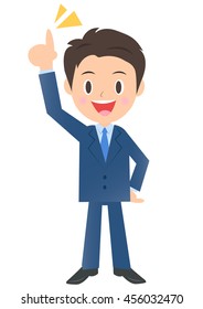 Businessman pointing at the sky 