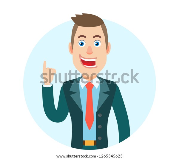 Businessman Pointing Portrait Cartoon Businessman Character Stock ...