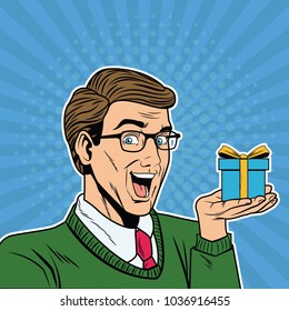 Businessman pop art cartoon