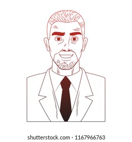 Businessman pop art cartoon red lines