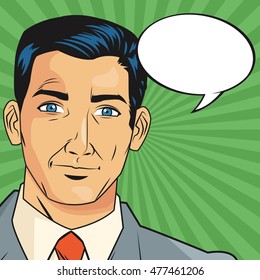 businessman pop art comic design