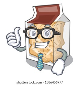 Businessman pork rinds in a cartoon jar