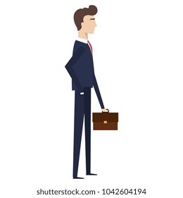 businessman with portfolio avatar character