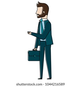 businessman with portfolio avatar character