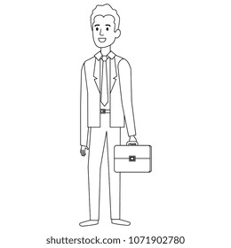 businessman with portfolio avatar character