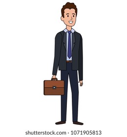 businessman with portfolio avatar character