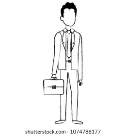 businessman with portfolio avatar character