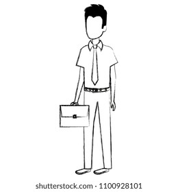 businessman with portfolio avatar character