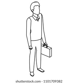 businessman with portfolio avatar character