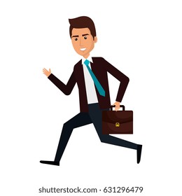 businessman with portfolio avatar character icon