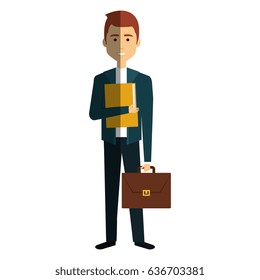 businessman with portfolio avatar character icon