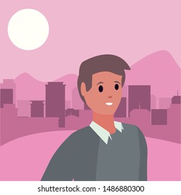 businessman portrait character vector ilustration