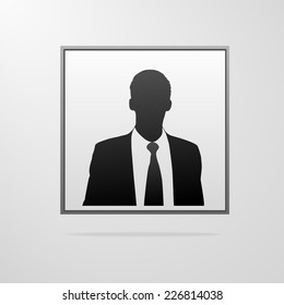 Businessman Portrait Silhouette, Male Icon Avatar Profile Picture Black Man Vector Illustration