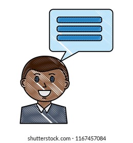 businessman portrait and speech bubble