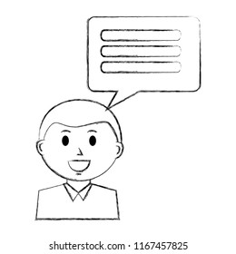businessman portrait and speech bubble