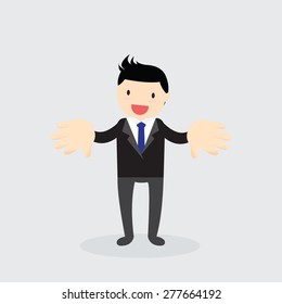 Businessman poses presentation