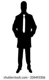 businessman posing in coat