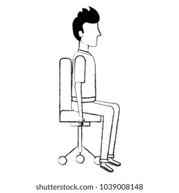businessman posing on office chair