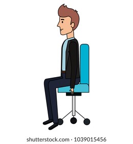 businessman posing on office chair