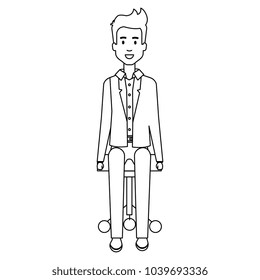 businessman posing on office chair