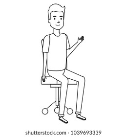 businessman posing on office chair