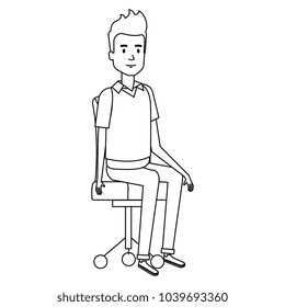businessman posing on office chair