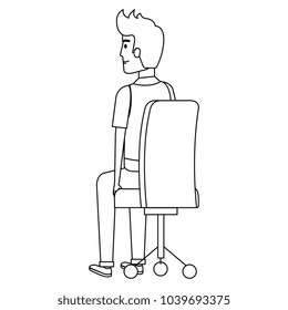businessman posing on office chair