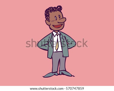 Businessman posing in positive attitude