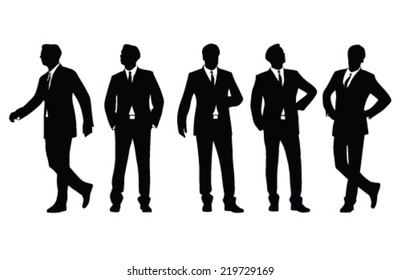 Businessman posing vector illustration