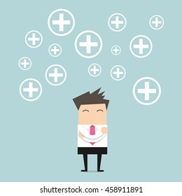 Businessman Positive thinking. vector