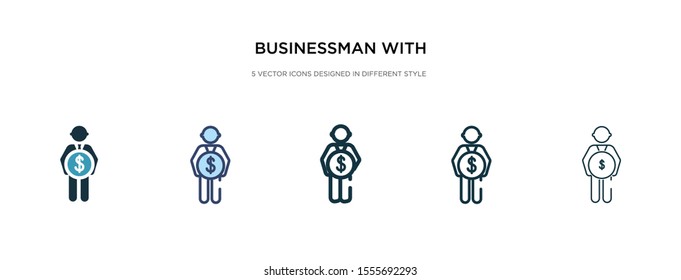 businessman with pound currency icon in different style vector illustration. two colored and black businessman with pound currency vector icons designed in filled, outline, line and stroke style can