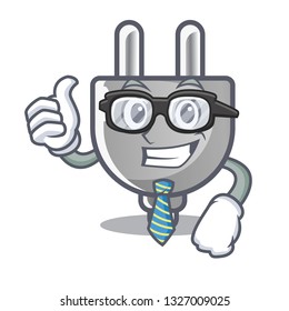 Businessman power plug in the character shape