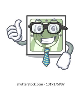 Businessman power socket attached the mascot wall